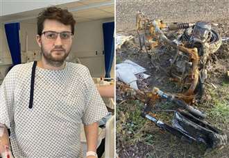 Motorbike crash survivor ‘heartbroken’ after missing moped found ‘burnt out’