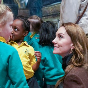 Kate joins young children on school trip